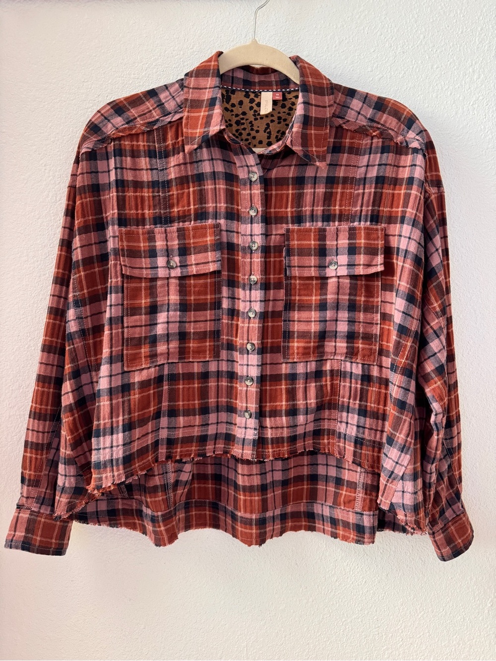 Button-Up Plaid & Leopard Shirt | Anthropologie (Pilcro)